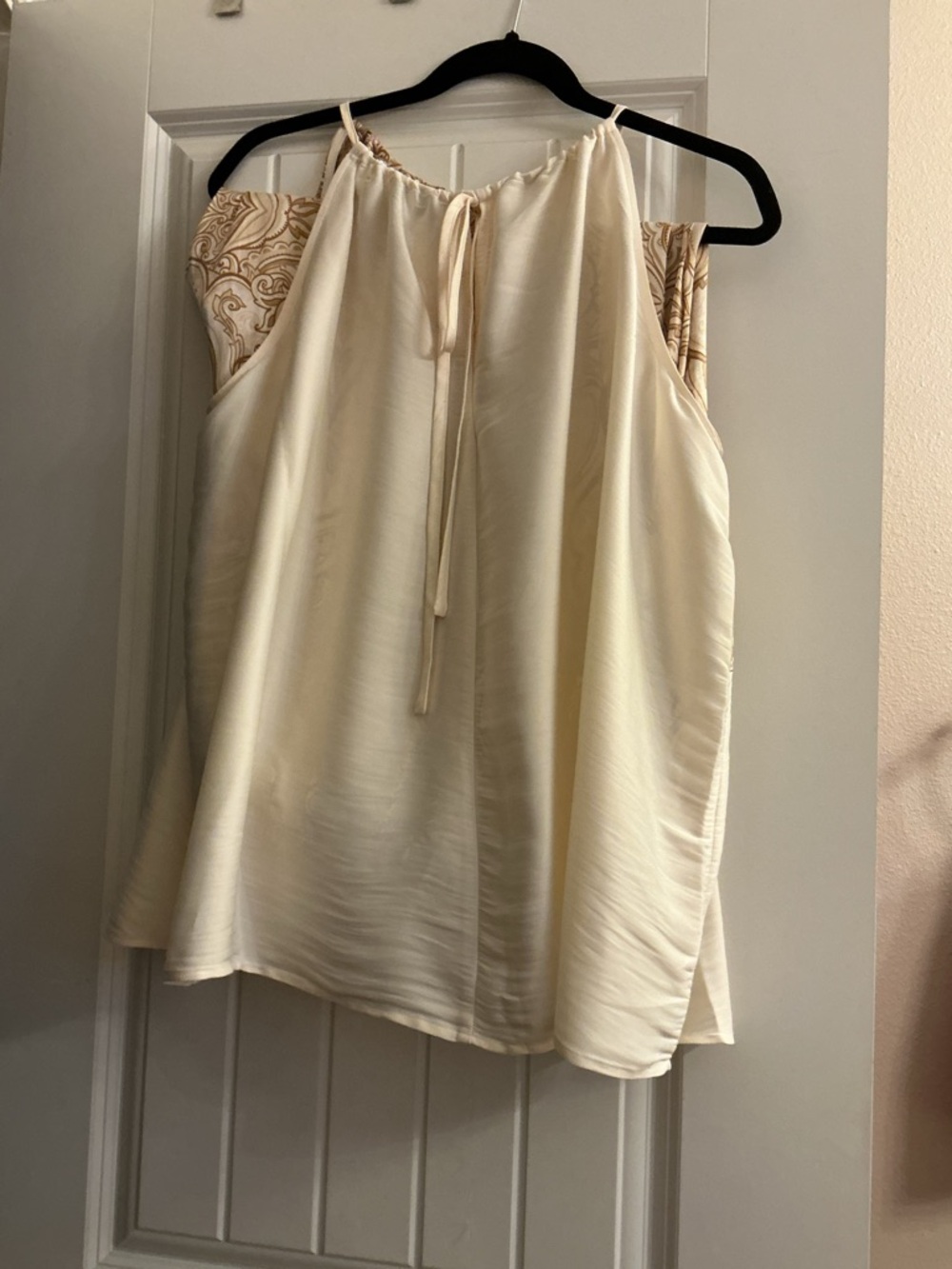 Cream Halter Tie-Neck Satin Camisole